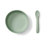 Juego de Vaso y Cuchara de Silicona para Vacío Mint Vital Baby