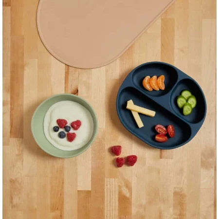 Juego de Vaso y Cuchara de Silicona para Vacío Mint Vital Baby