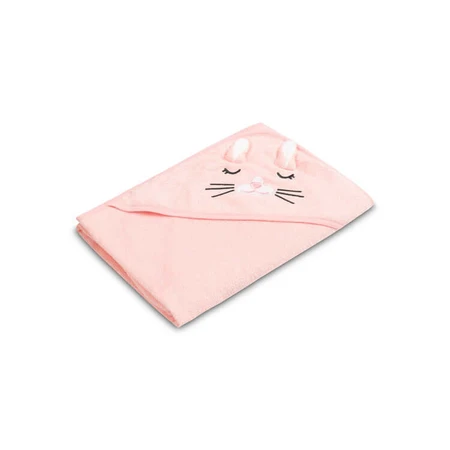 Babyhandtuch mit Kapuze 100X100 Sm Kaninchen Rosa Sensillo