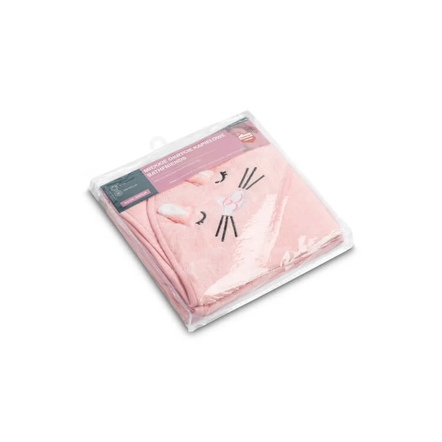 Babyhandtuch mit Kapuze 100X100 Sm Kaninchen Rosa Sensillo