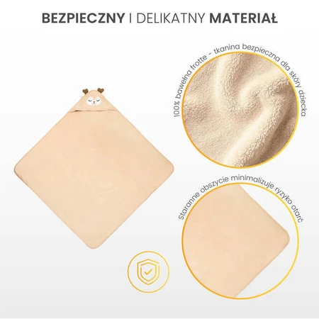 Babyhandtuch mit Kapuze 100X100 Sm Kaninchen Rosa Sensillo