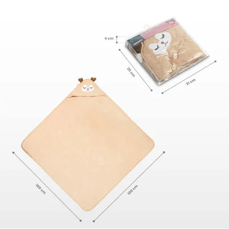 Babyhandtuch mit Kapuze 100X100 Sm Kaninchen Rosa Sensillo