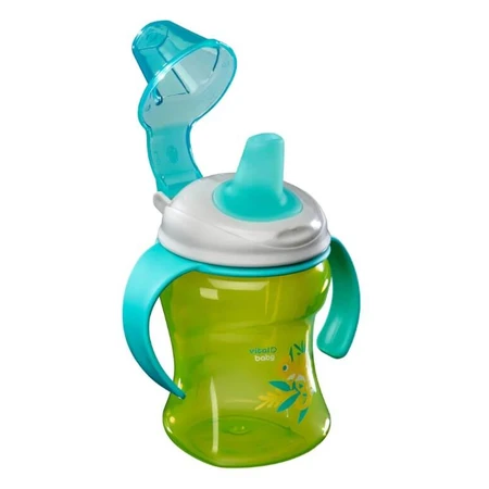 Einfacher Trinklernbecher mit abnehmbaren Henkeln 260 ml. Grünes Vital Baby