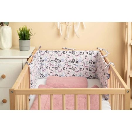 Bavoir en coton Papillons roses