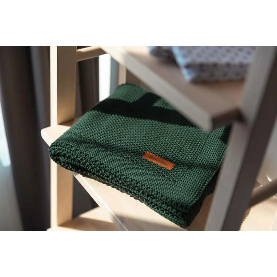 Blanket 100% Cotton Dark Green 100X80