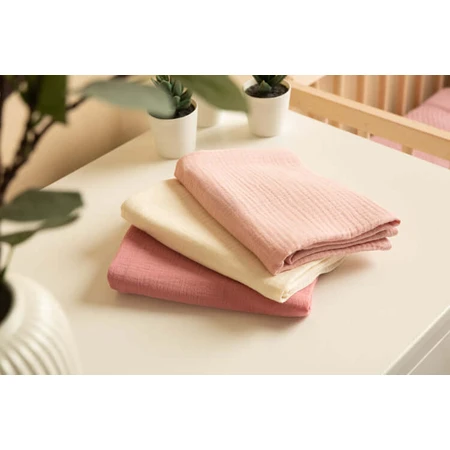 Muslin Nappies Uniform Pink 3 Count 60X80Cm