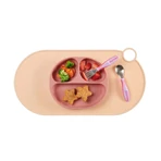 Silikonteller mit Vakuum 4+ Monate Rosa Vital Baby