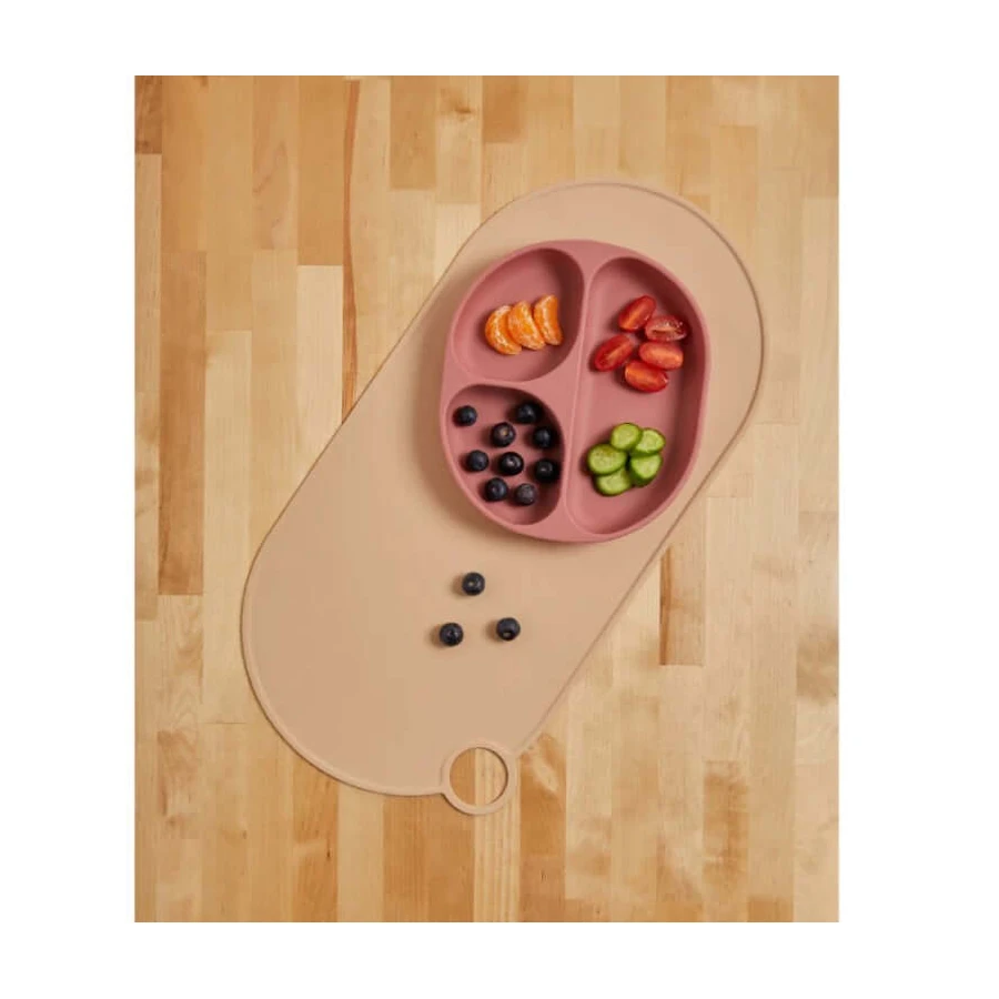 Silikonteller mit Vakuum 4+ Monate Rosa Vital Baby