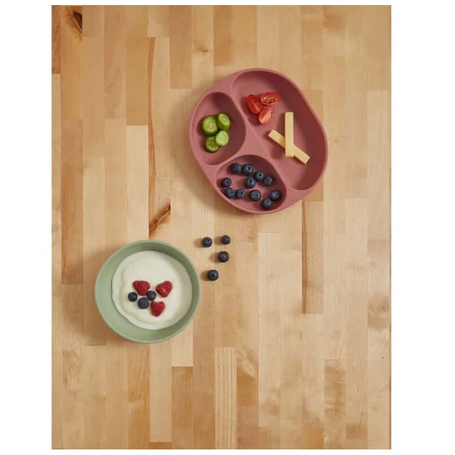 Silikonteller mit Vakuum 4+ Monate Rosa Vital Baby