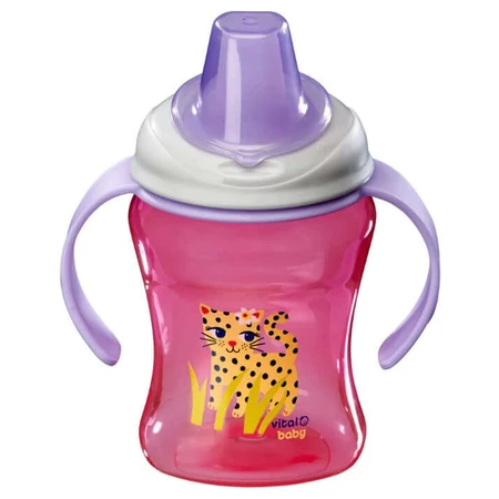 Easy sipping cup with removable handles 260 ml. Purple Vital Baby