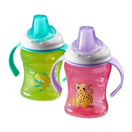 Easy sipping cup with removable handles 260 ml. Purple Vital Baby