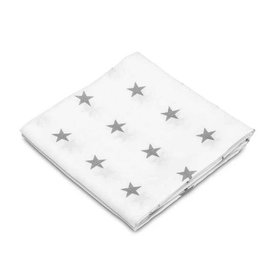 Mousseline luier 70X80 - Grijze sterren