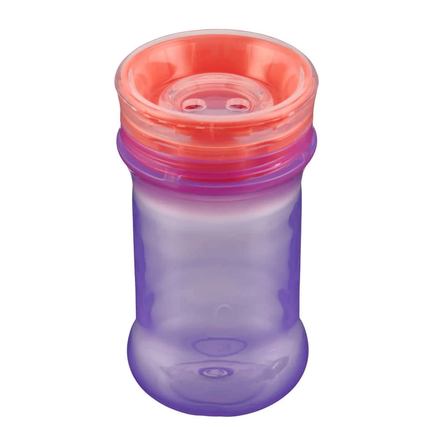 Non-Spilling Cup With Soft Silicone Rim For Sipping 360° Purple Vital Baby