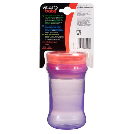 Non-Spilling Cup With Soft Silicone Rim For Sipping 360° Purple Vital Baby