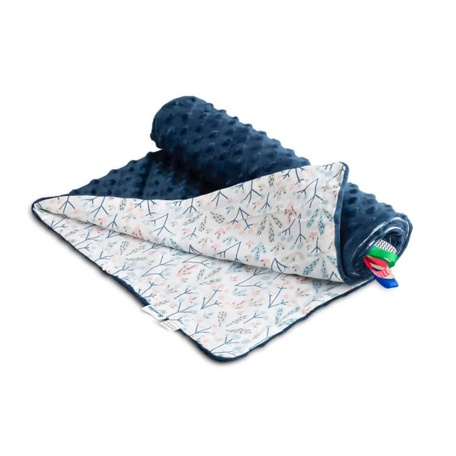 Blanket- Navy Blue Viburnum 100X80