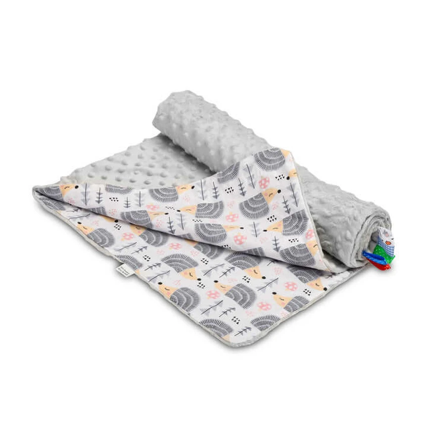 Manta Minky - Erizos Gris 75X100