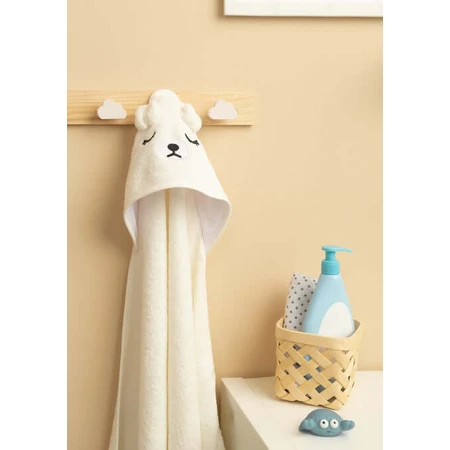 Serviette de bain avec capuchon 100X100 Sm Bear White Sensillo