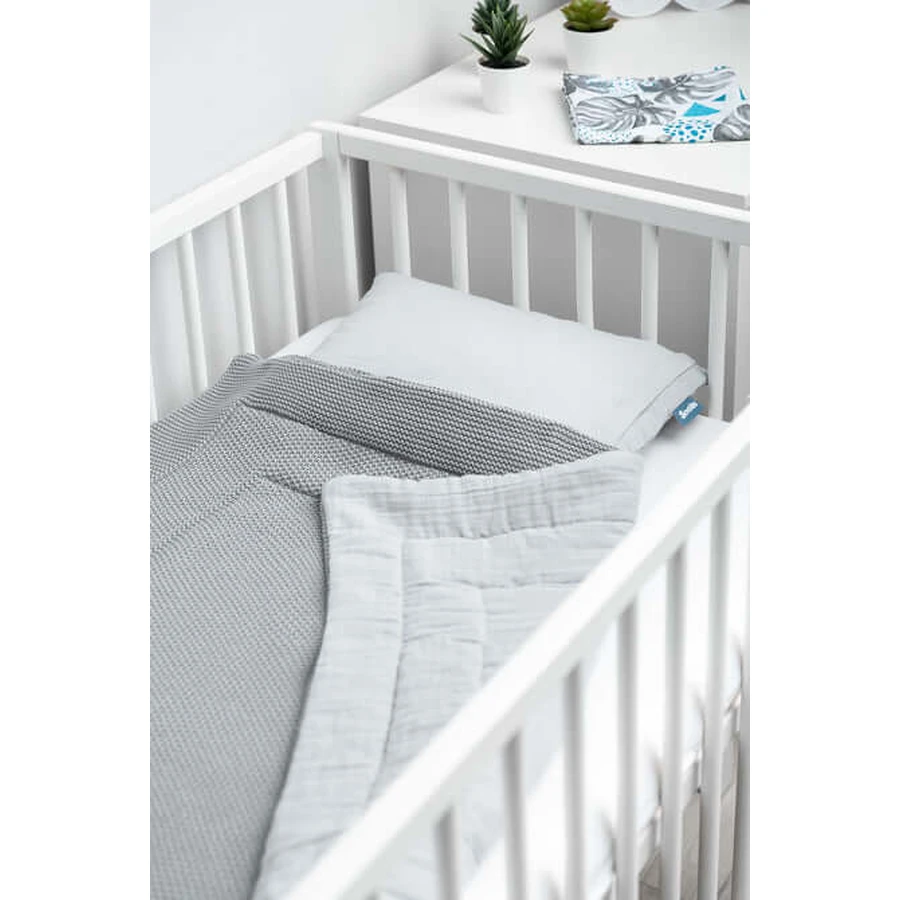 Juego de Cama o Cochecito Muselina Gris