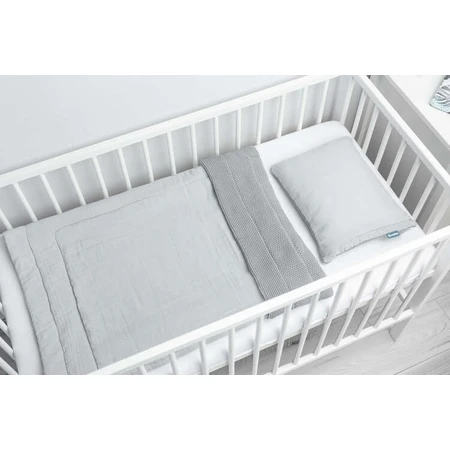 Juego de Cama o Cochecito Muselina Gris
