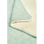 Manta Bordada 80X100 Peluche Menta Claro