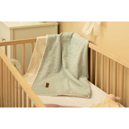 Manta Bordada 80X100 Peluche Menta Claro