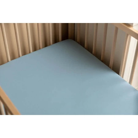 Baumwolle Blatt mit Radiergummi Jersey Deluxe Blau 60X120 Sensillo