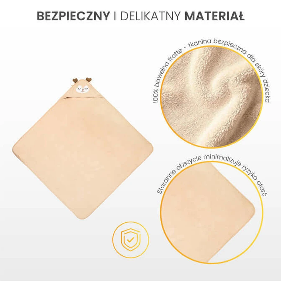 Toalla Bebé Con Capucha 100X100 Sm Ciervo Beige Sensillo