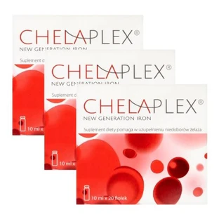 Zestaw Chelaplex Płyn doustny, 60 fiolek x 10 ml żelazo rekomendowane dla kobiet w ciąży
