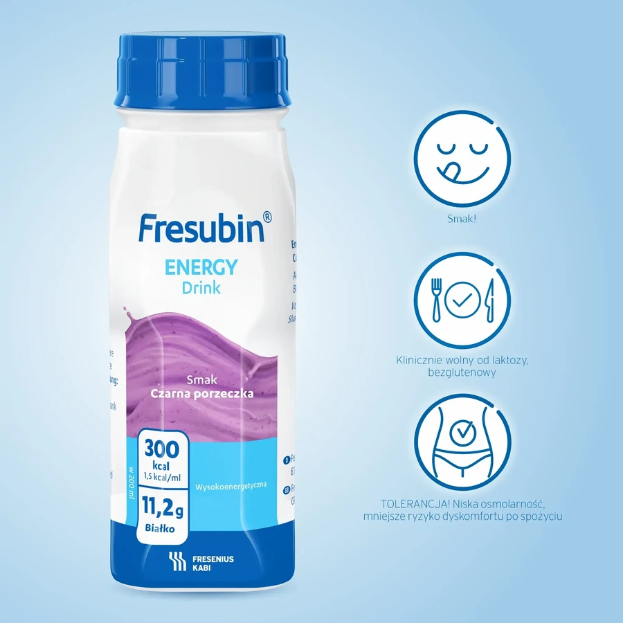 Zestaw Fresubin Fresubin Energy Drink smak czarna porzeczka, 24x200ml