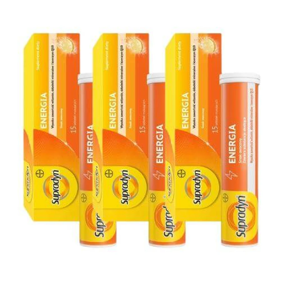 Zestaw Supradyn Energia, 3x 15tabl. musujących