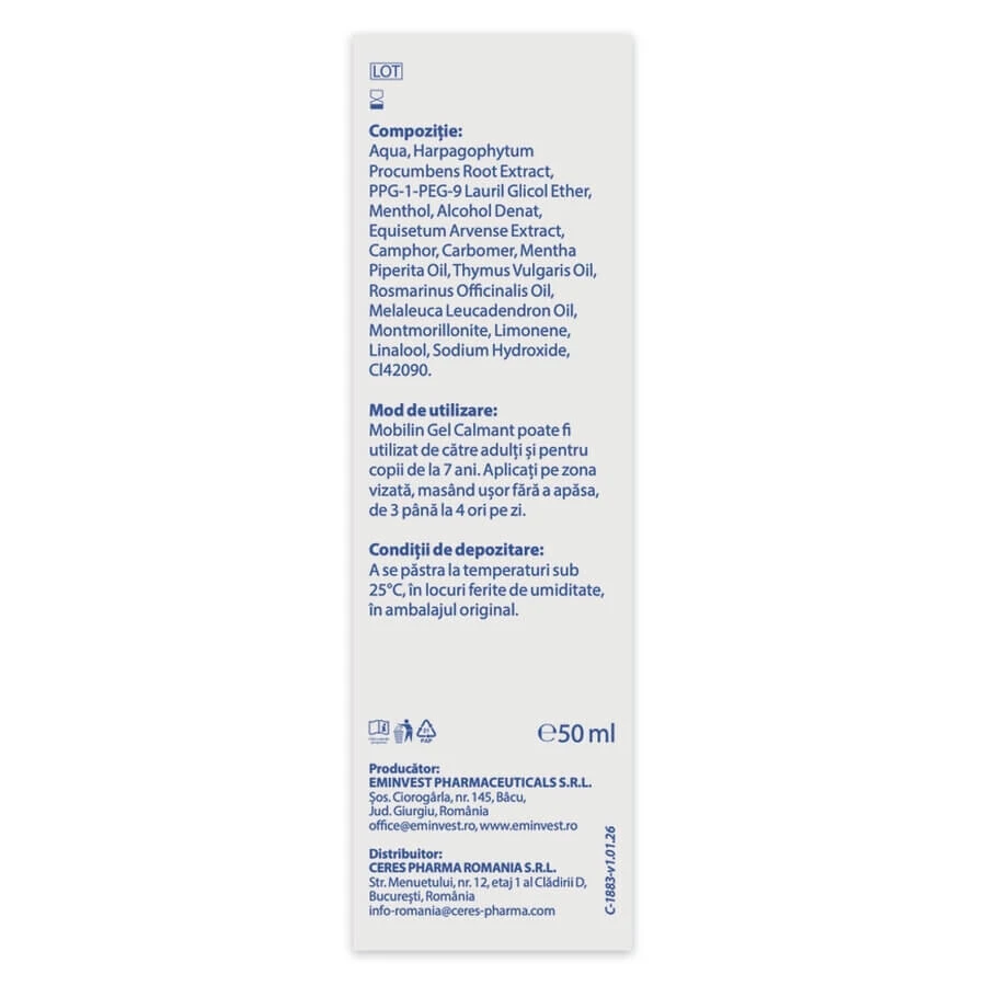 Mobilin Gel lenitivo roll-on, 50 ml, Viva Pharma