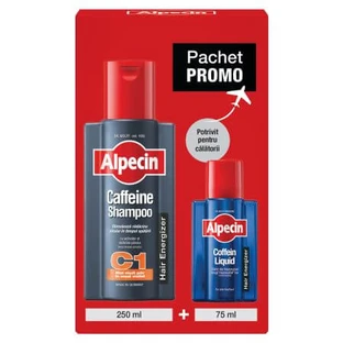 Caffeine Shampoo C1 250 ml + Energizing hair lotion Coffein Liquid 75 ml, Alpecin