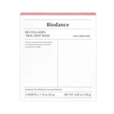 Set de mascarillas hidratantes y reafirmantes Bio-Collagen Real Deep, 4 piezas, Biodance