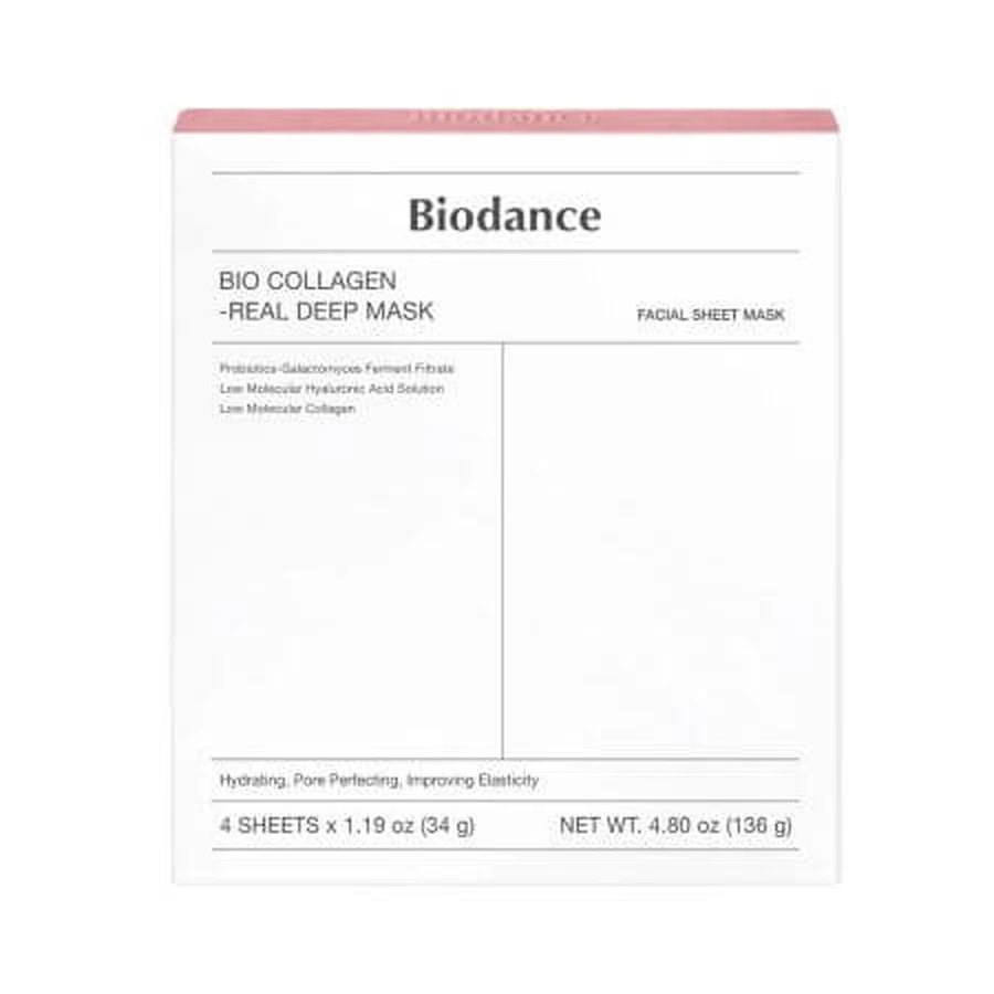 Bio-Collagen Real Deep Intense Moisturising and Firming Mask Set, 4 pièces, Biodance
