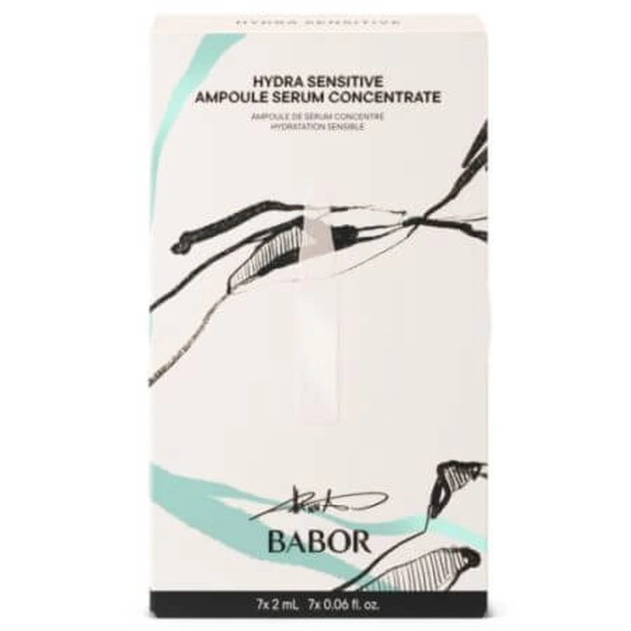 Edición limitada de viales, Hanna Schownald Hydra Sensitive con Ácido Hialurónico, Aloe Vera, Pro vitamina B5, 7 viales x 2ml, Babor