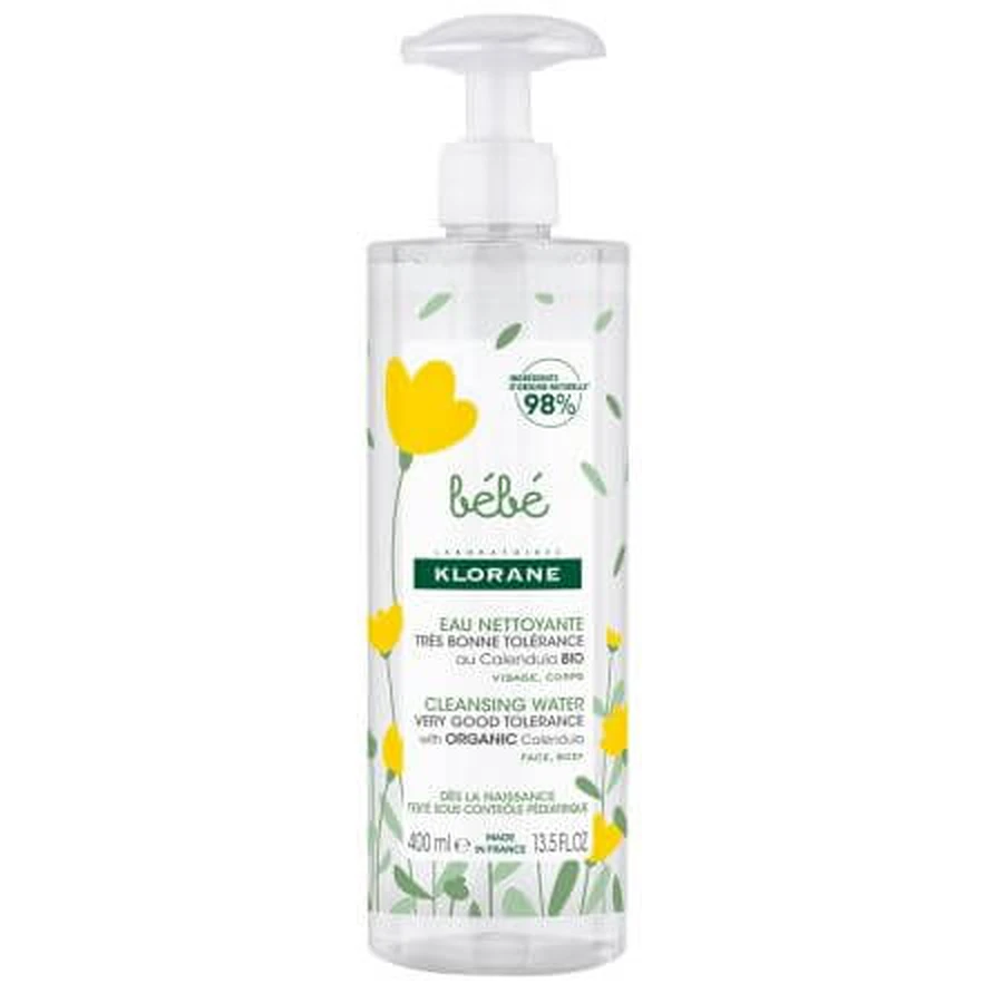Reinigingswater met goudsbloem, 400 ml, Klorane Bebe