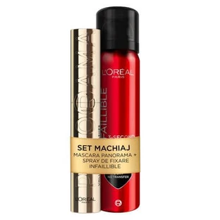 Pack Infaillible 3 Second Makeup Fixing Spray, 75 ml + Volume Mascara Shade Black Panorama By Volume Million Lashes, 9.9 ml, L'Oreal