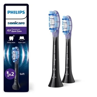 Recambios negros para el cepillo dental eléctrico HX9052/88 Premium Gum, 2 piezas, Philips Sonicare