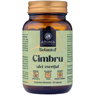 Thyme Essential Oil - 60 capsules with benefits for breathing, cough and throat | Botanica