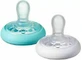 Tommee Tippee Closer To Nature Suzete ortodontice Silicon Alb/Turcoaz pentru 6-18 luni 2buc