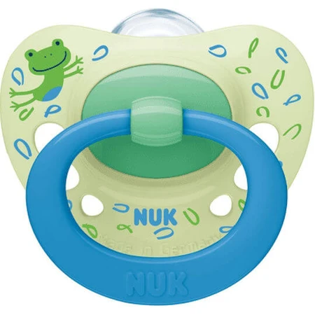 Nuk Signature Silicone Orthodontic Pacifier Frog - Green - Blue pour 18-36 mois