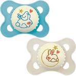 Mam 110S Silicone Orthodontische Fopspenen Rocket-Stars Silicone Fopspeen Rocket-Stars - Lichtblauw-Grijs voor 2-6 maanden 2st