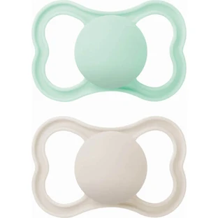 Sucettes en silicone Mam Supreme Peppermint/Ivory pour 6-16 mois 2pcs