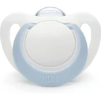 Nuk Genius Sucette orthodontique en silicone avec pochette Blanc-Bleu Ouvert pour 0-6 mois