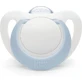 Nuk Genius Sucette orthodontique en silicone avec pochette Blanc-Bleu Ouvert pour 0-6 mois