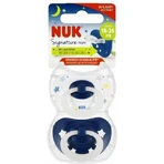 Nuk Signatur Silikon orthodontische Schnuller weiß & blau 18-36 Monate 2pcs