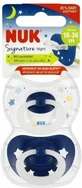 Nuk Signature Suzete ortodontice Silicon Suzeta Alb &amp; Albastru pentru 18-36 luni 2buc