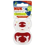 Nuk Signatur Silikon orthodontische Schnuller weiß & blau 18-36 Monate 2pcs