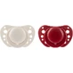 Chicco Physio Air Silikon Schnuller Beige - Burgund für 6-16 Monate 2pcs