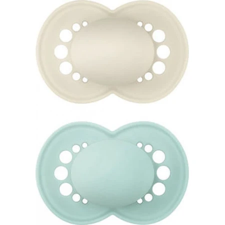 Mam 178S Chupetes ortodónticos Silicona Mate - Beige - Menta para 6-16 meses 2pcs
